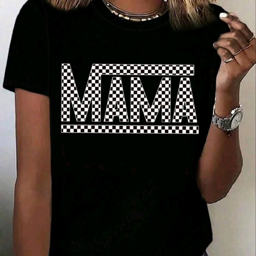 Mama Checker Print Shirt